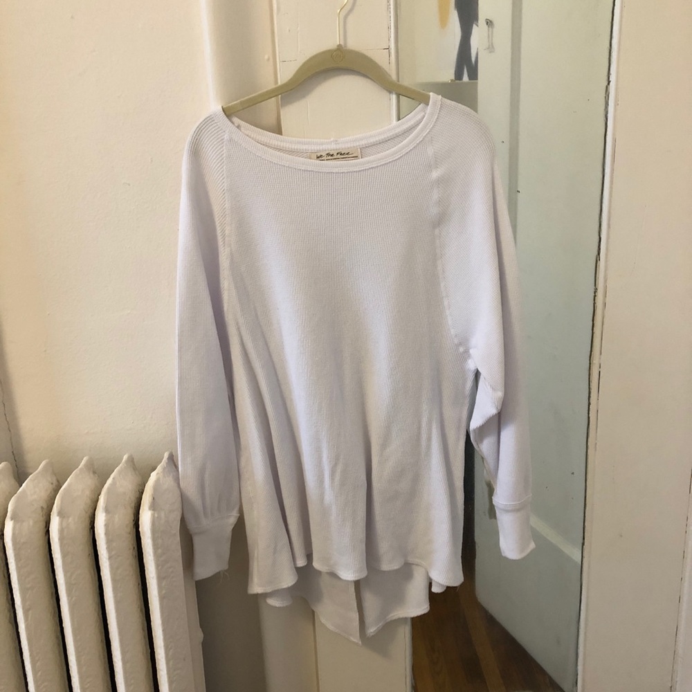 Free People white thermal shirt